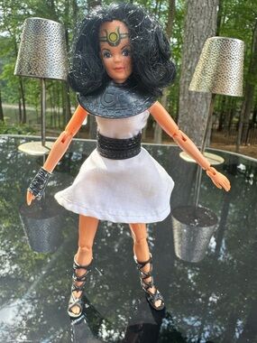 Isis Mego  1970s action figure. Black & White Warrior Doll Action Figure.